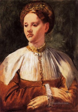 エドガー・ドガ Painting - バッキアッカ後の若い女性の肖像画 1859年 エドガー・ドガ